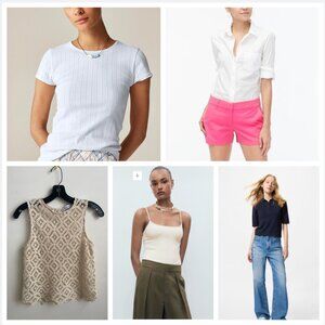 J.Crew/Mango/Uniqlo Tops & Shorts Bundle 5 Pieces